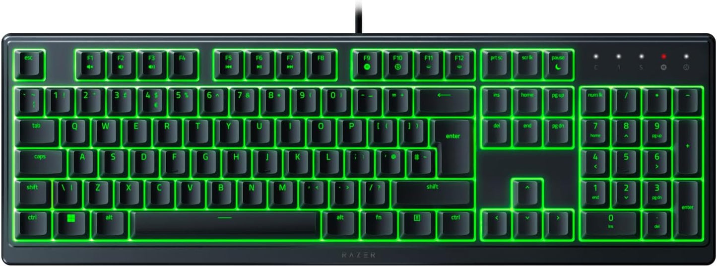 Razer Ornata V3 X - Low Profile Gaming Keyboard (Silent Membrane Switches, UV-Coated Keycaps, Durable, Spill-Resistant Design, Ergonomic Writst Rest) UK