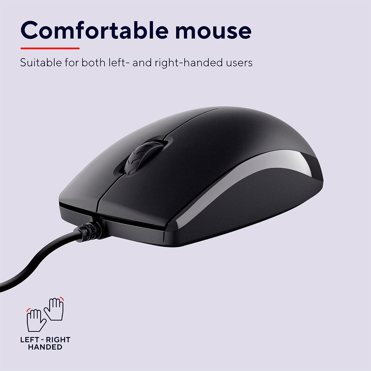 Trust Taro Wired Keyboard and Mouse Set - Qwerty UK Layout, Full-Size Keyboard, Spill-Resistant, 1.8 m Cable, USB Plug and Play, Quiet Combo for PC and Laptop - Black