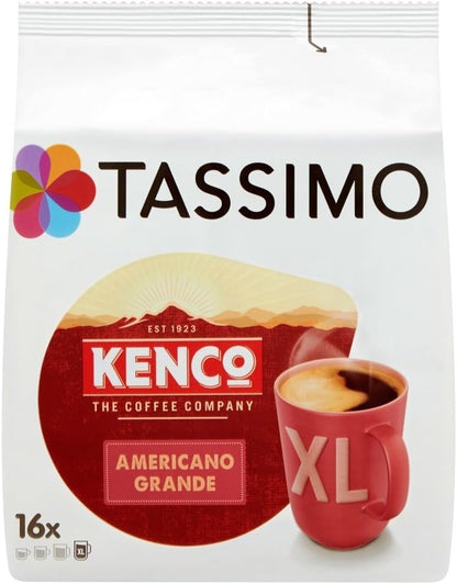 Tassimo Coffee Kenco Americano Grande XL 16 Capsules - 5 Packs (80 Drinks)