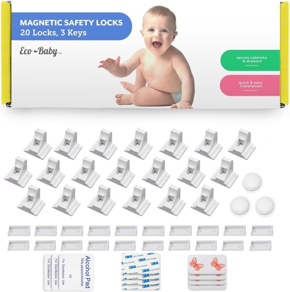 Eco-Baby Cupboard Locks for Children- Pack of 20 Magnetic
