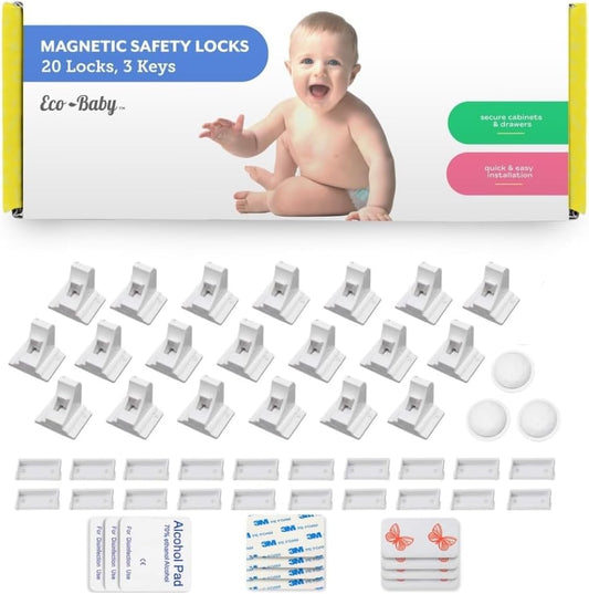 Eco-Baby Cupboard Locks for Children- Pack of 20 Magnetic