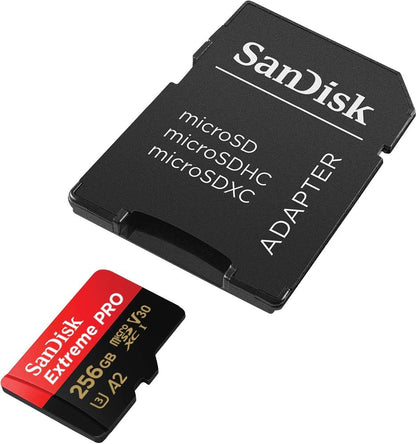 SanDisk 256GB Extreme PRO microSDXC card + SD adapter + RescuePro Deluxe,up to 200 MB/s