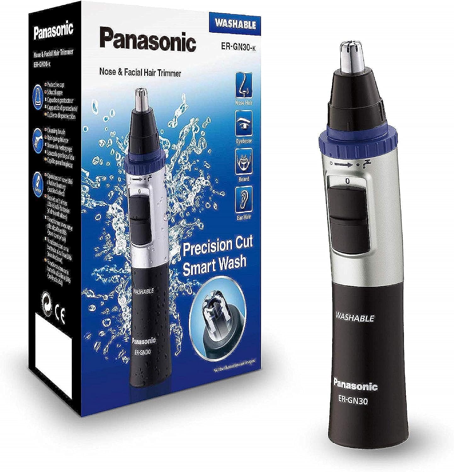 Panasonic ER-GN30 Wet & Dry Electric Facial Hair Ear and Nose Hair Trimmer for Men