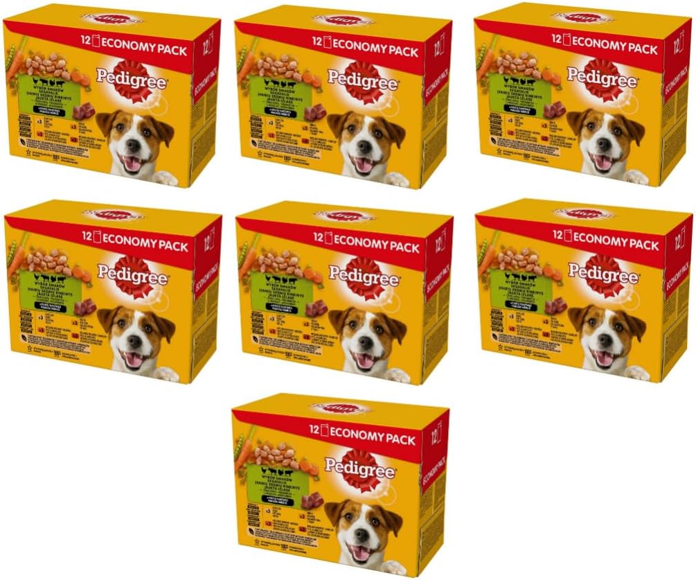 PEDIGREE Adult Dog Food for Adult Dogs in Portion Bag - Mixed Selection in Sauce 4 Varieties, 84 x 100 g