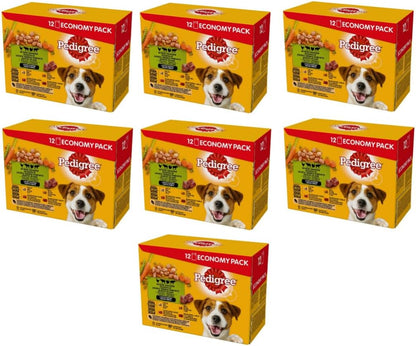 PEDIGREE Adult Dog Food for Adult Dogs in Portion Bag - Mixed Selection in Sauce 4 Varieties, 84 x 100 g