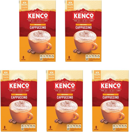 Kenco Cappuccino Frothy Coffee 8x14.8g (Pack of 5, Total 40, 592g)