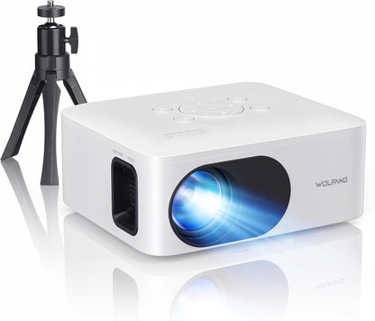 WOLFANG Mini Projector with Tripod, 1080P Full HD Portable Phone Projector