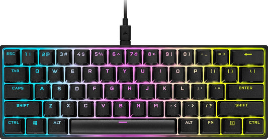 CORSAIR K65 RGB MINI 60% Mechanical Wired Gaming Keyboard – CHERRY MX RED Linear Switches – PBT Double-Shot Keycaps – iCUE Compatible – QWERTY UK – PC, Mac, Xbox – Black