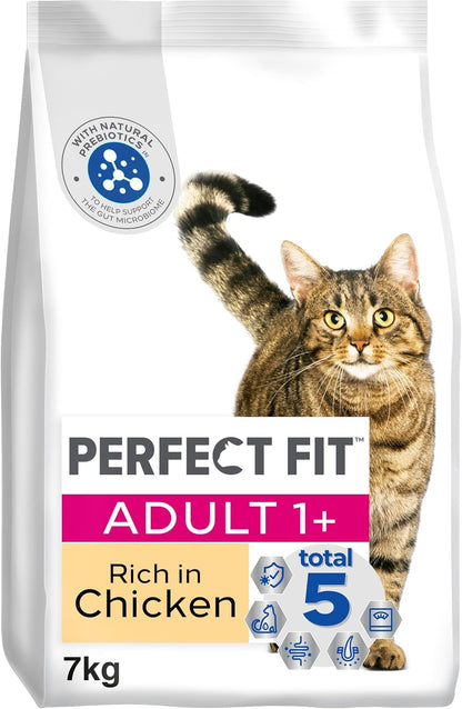 PERFECT FIT Adult Dry Food for Adult Cats from 1 Year - Chicken, 7 kg (1 Bag)