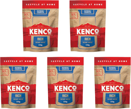 Kenco Instant Coffee Smooth Paper Refill 150g (Pack of 5, Total 750g)