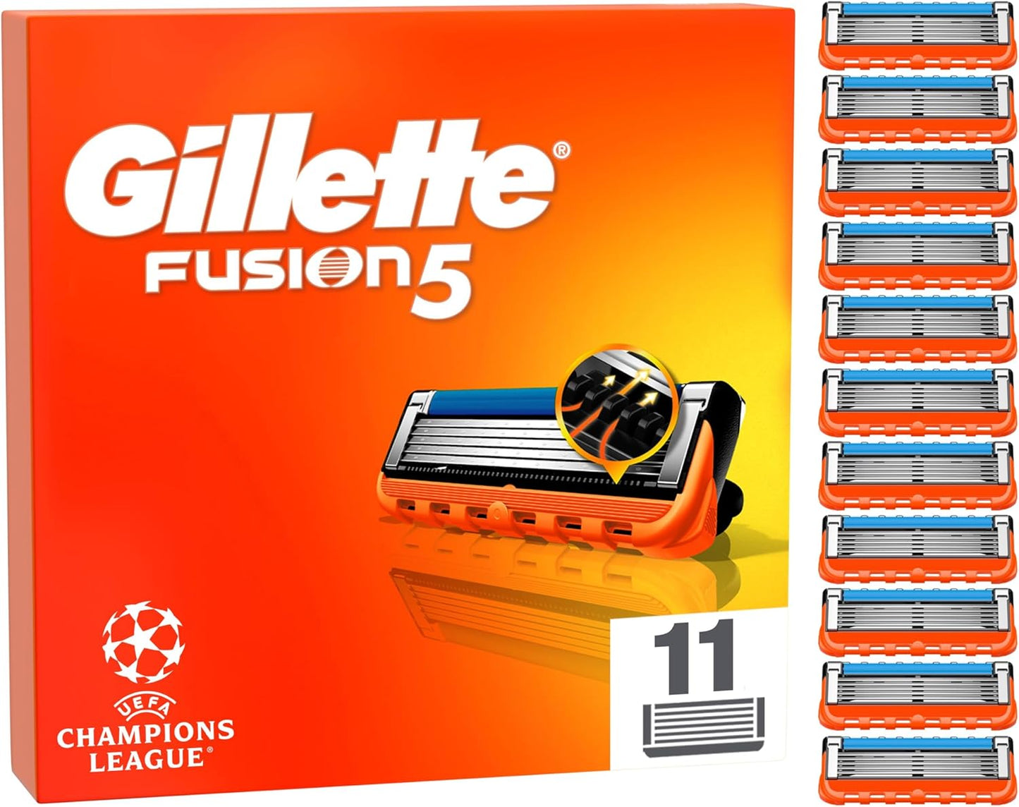 Gillette Fusion5 Razor Blades Men, Pack of 11