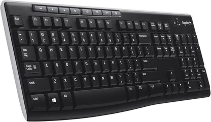 Logitech K270 Wireless Keyboard for Windows, English QWERTY Keyboard - Black