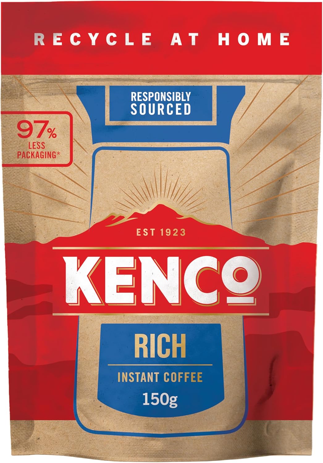 Kenco Instant Coffee Smooth Paper Refill 150g (Pack of 5, Total 750g)