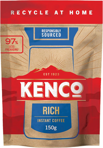 Kenco Instant Coffee Smooth Paper Refill 150g (Pack of 5, Total 750g)