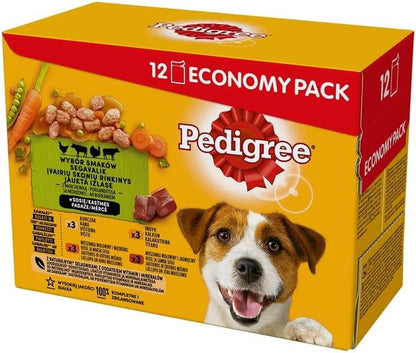 PEDIGREE Adult Dog Food for Adult Dogs in Portion Bag - Mixed Selection in Sauce 4 Varieties, 84 x 100 g