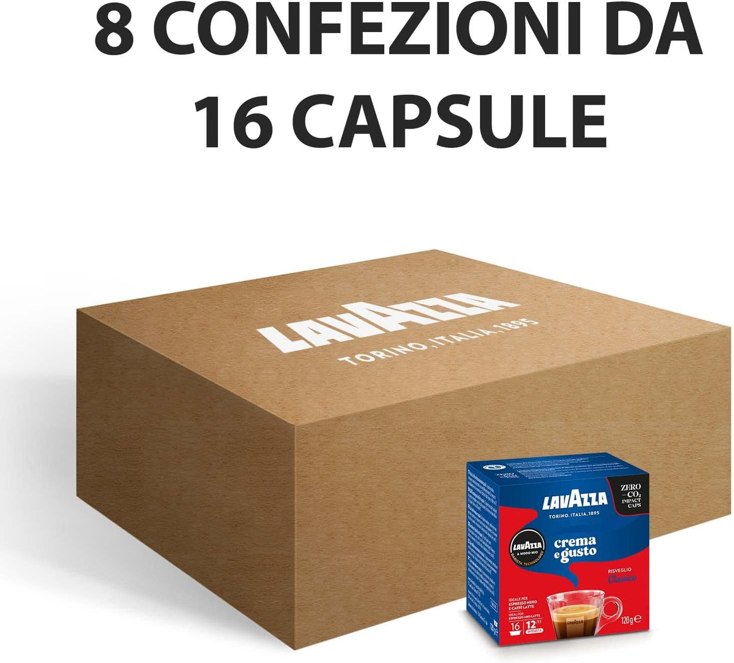 Lavazza A Modo Mio Crema e Gusto Classico, 128 Coffee Capsules