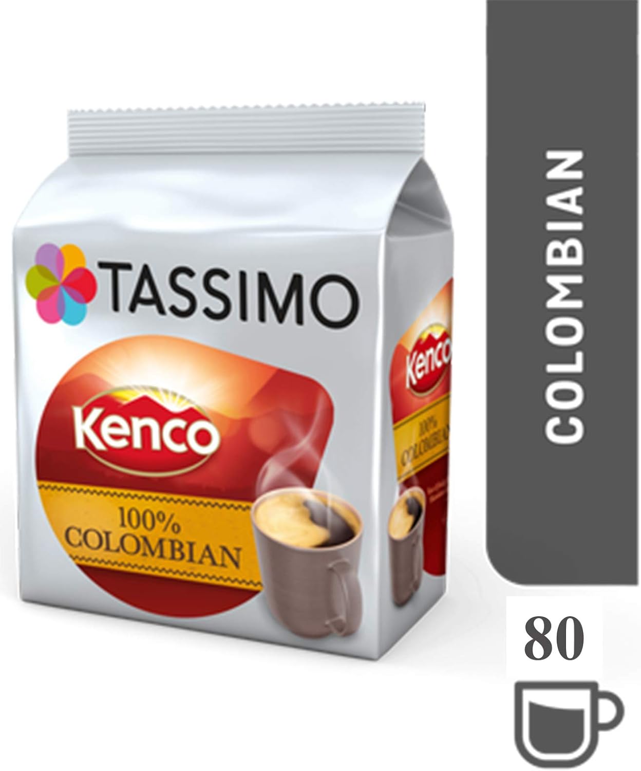 TASSIMO Kenco Colombian 16 T DISCs (Pack of 5, Total 80 T DISCs)