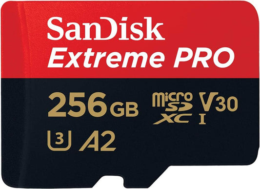 SanDisk 256GB Extreme PRO microSDXC card + SD adapter + RescuePro Deluxe,up to 200 MB/s