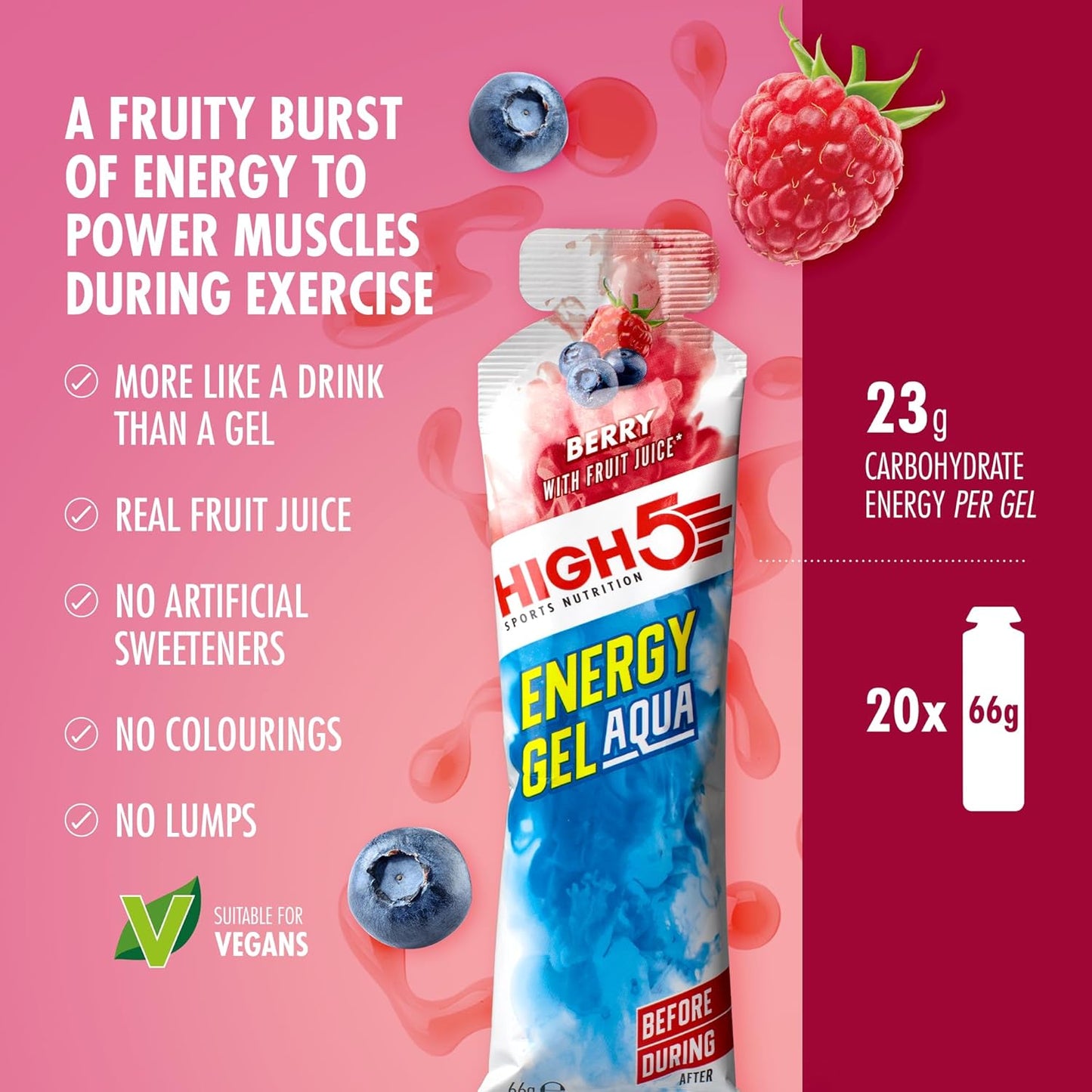 HIGH5 Energy Gel Aqua - Quick Release Sports Gels to Power Muscles for Peak Performance