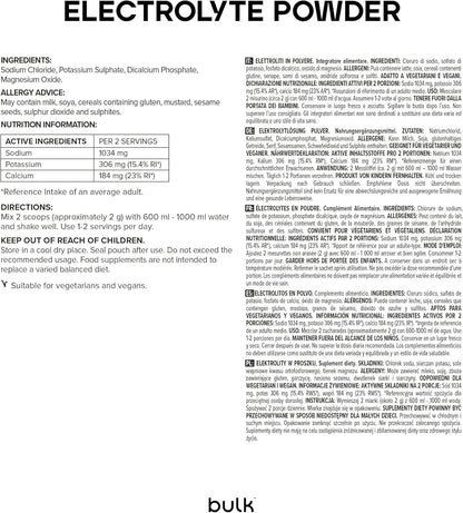 Bulk Electrolyte Powder, Unflavoured, 500 g, Packaging May Vary