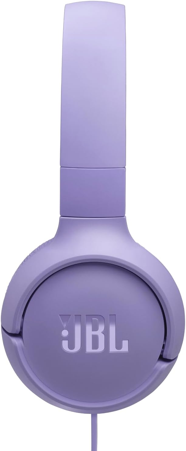 JBL Tune 520 C Comfort Fit Wired On Ear Headphones with Microphone, JBL Pure Bass Sound, EQ Presets, USB-C Connectivity, Foldable Design and Tangle-Free Cable, Purple