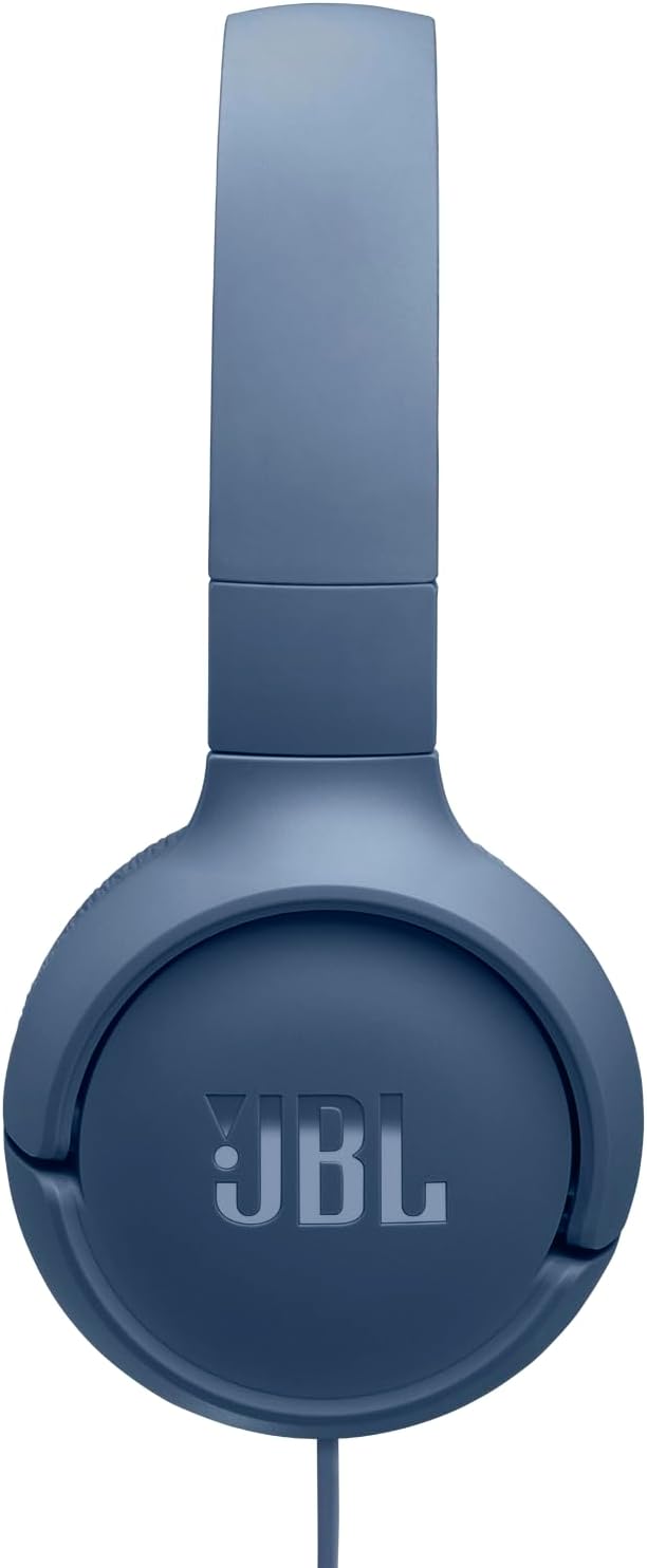 JBL Tune 520 C Comfort Fit Wired On Ear Headphones with Microphone, JBL Pure Bass Sound, EQ Presets, USB-C Connectivity, Foldable Design and Tangle-Free Cable, Blue