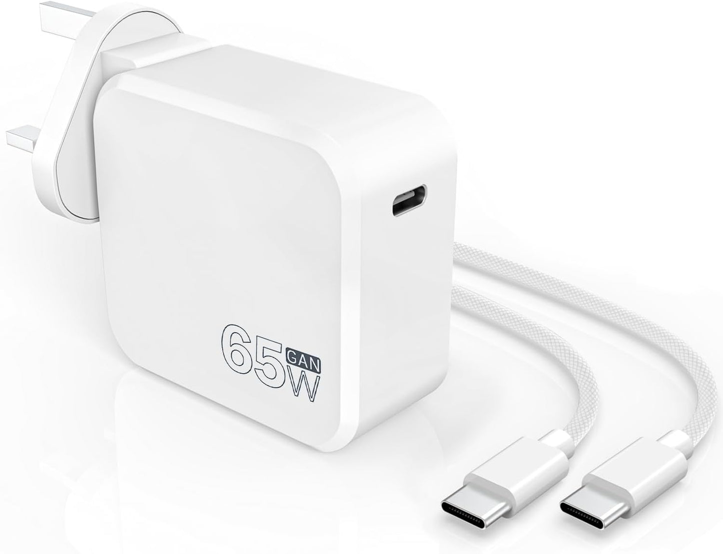 65W USB C Charger, GaN Fast Charger Compatible with HP Lenovo Dell Asus Acer Samsung HuaWei Google Laptop Chromebook Fast Charging Type C,and Mac Book pro, iPad, Phone, Android Devices