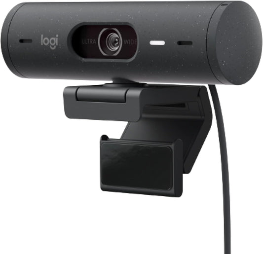 Logitech Brio 500 Full HD Webcam with Auto Light Correction, show Mode, Dual Noise Reduction Mics, Webcam Privacy Cover, Works with Microsoft Teams, Google Meet, Zoom, USB-C Cable, Streaming -Graphite