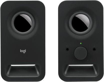 Logitech Z150 PC Speaker, Stereo Sound, 2 Speakers, 6 Watt Peak, 3.5 mm Input, Right Speaker Control, Headphone Jack, EU Plug, PC/TV/Phone/Tablet - Black