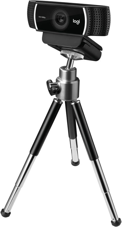 Logitech C922 Pro Stream Webcam, HD 1080p/30fps or HD 720p/60fps