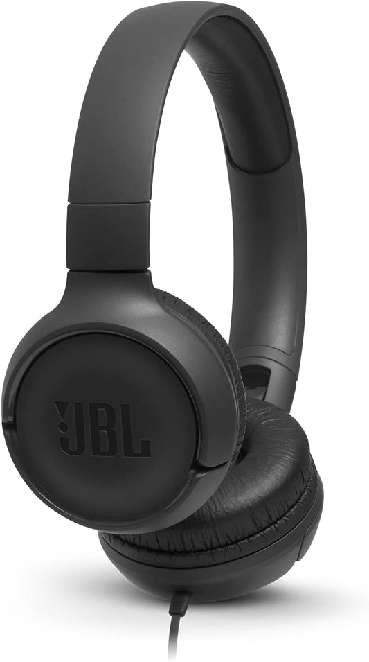JBL T500 in Black – Over Ear Lightweight, Foldable Headphones with Pure Bass Sound – 1-Button Remote/Built-In Microphone