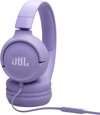 JBL Tune 520 C Comfort Fit Wired On Ear Headphones with Microphone, JBL Pure Bass Sound, EQ Presets, USB-C Connectivity, Foldable Design and Tangle-Free Cable, Purple