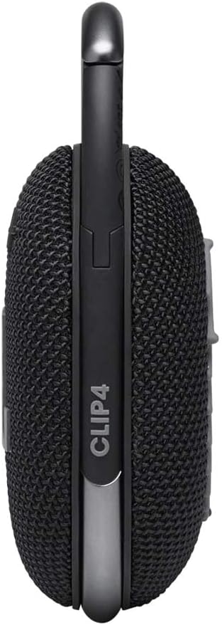 JBL Clip 4 Bluetooth Portable Speaker with Integrated Carabiner, Waterproof and Dustproof, Black