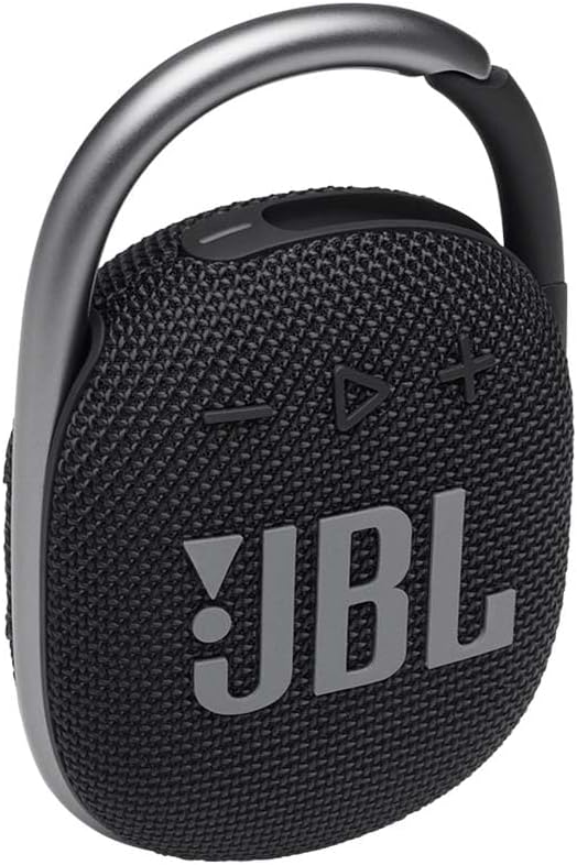 JBL Clip 4 Bluetooth Portable Speaker with Integrated Carabiner, Waterproof and Dustproof, Black