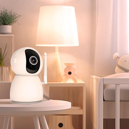 WOLFANG WB03 Baby Monitor 5.0" 720P Display with 30-Hour Battery, 1080P Camera with Night Vision and 2X Digtal Zoom, Pan-Tilt-Zoom Video Baby Monitor No WiFi, 2-Way Talk, Temperature, 8 Lullabies