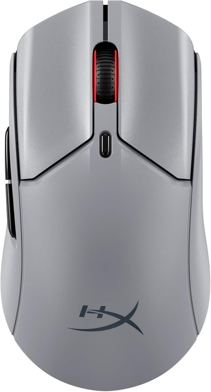 HyperX Pulsefire Haste 2 Pro - 4K Wireless Gaming Mouse, Ultra Precise Tracking, Optical Switches, 26,000 DPI, RGB, Lightweight 61 g, Up to 90 Hours Battery Life, USB-C, Bluetooth, Grey