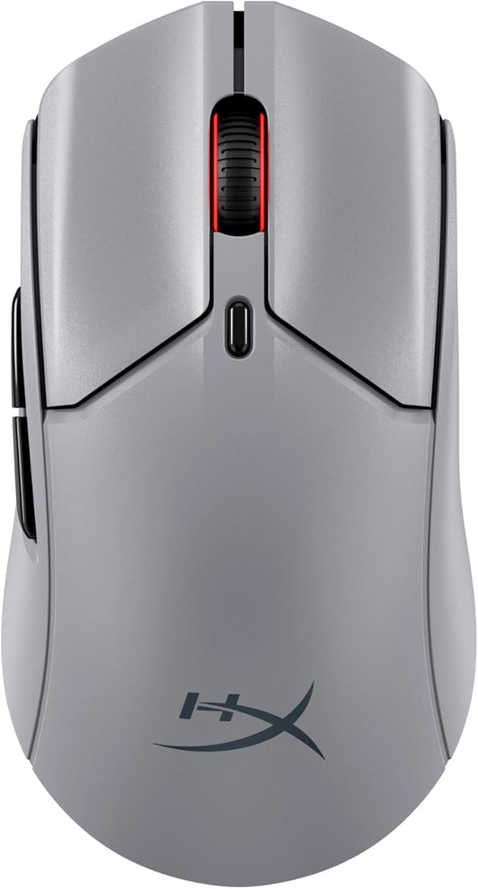HyperX Pulsefire Haste 2 Pro - 4K Wireless Gaming Mouse, Ultra Precise Tracking, Optical Switches, 26,000 DPI, RGB, Lightweight 61 g, Up to 90 Hours Battery Life, USB-C, Bluetooth, Grey