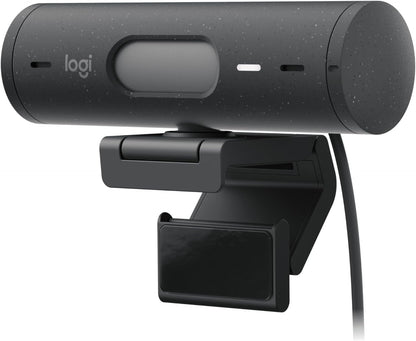 Logitech Brio 500 Full HD Webcam with Auto Light Correction, show Mode, Dual Noise Reduction Mics, Webcam Privacy Cover, Works with Microsoft Teams, Google Meet, Zoom, USB-C Cable, Streaming -Graphite