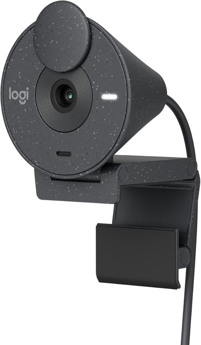 Logitech Brio 300 Full HD Webcam with Privacy Shutter, Noise Reduction