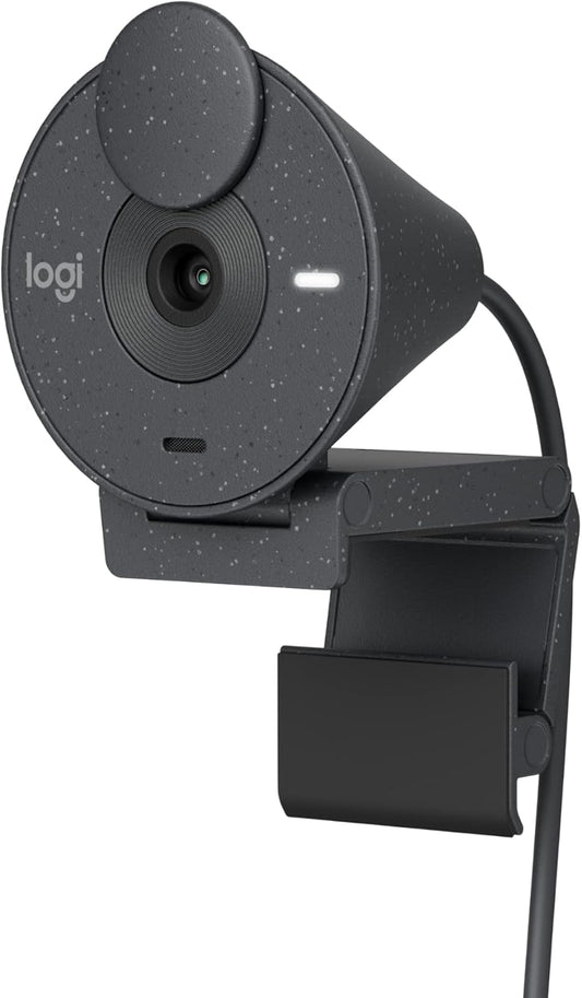 Logitech Brio 300 Full HD Webcam with Privacy Shutter, Noise Reduction