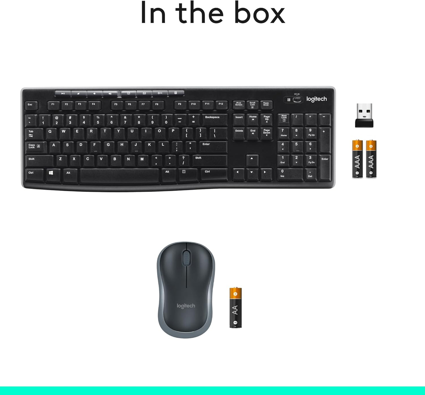 Logitech MK270 Wireless Keyboard and Mouse Combo for Windows, 2.4 GHz Wireless, Compact Mouse, 8 Multimedia and Shortcut Keys, 2-Year Battery Life, for PC, Laptop, QWERTY UK English Layout - Black