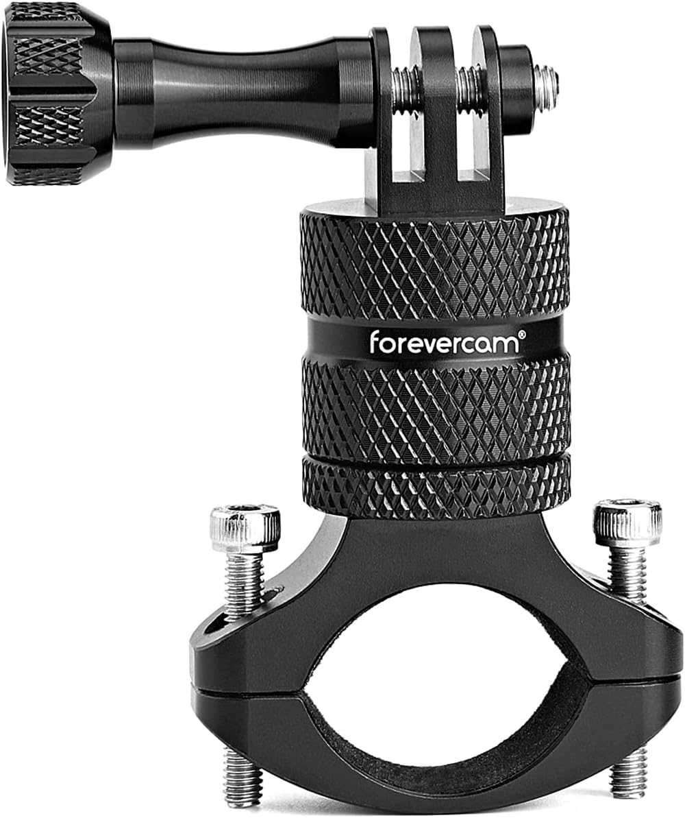 Forevercam Metal Bicycle Mount for GoPro Camera Handlebar, Aluminium Mountain Bike Holder 360 Degree Rotation Rack Cradle Compatible Gopro and all Action Camera