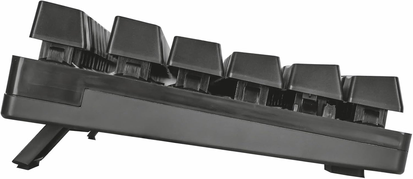 Trust Gaming GXT 835 Azor Gaming Keyboard with QWERTY UK Layout, LED Lighting, Game Mode, 12 Multimedia Keys, Anti-ghosting, Membrane Wired USB Keyboard for PC, Computer, Laptop - Black