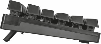 Trust Gaming GXT 835 Azor Gaming Keyboard with QWERTY UK Layout, LED Lighting, Game Mode, 12 Multimedia Keys, Anti-ghosting, Membrane Wired USB Keyboard for PC, Computer, Laptop - Black