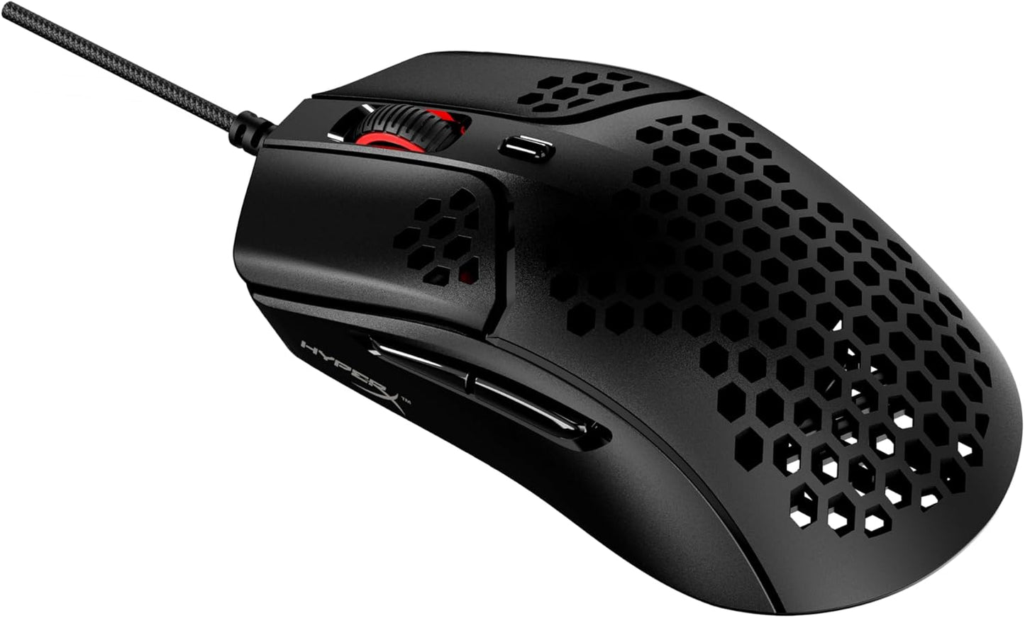 HyperX Pulsefire Haste – Gaming Mouse – Ultra-Lightweight, 59g, Honeycomb Shell, Hex Design, HyperFlex Cable, Up to 16000 DPI, 6 Programmable Buttons, Black
