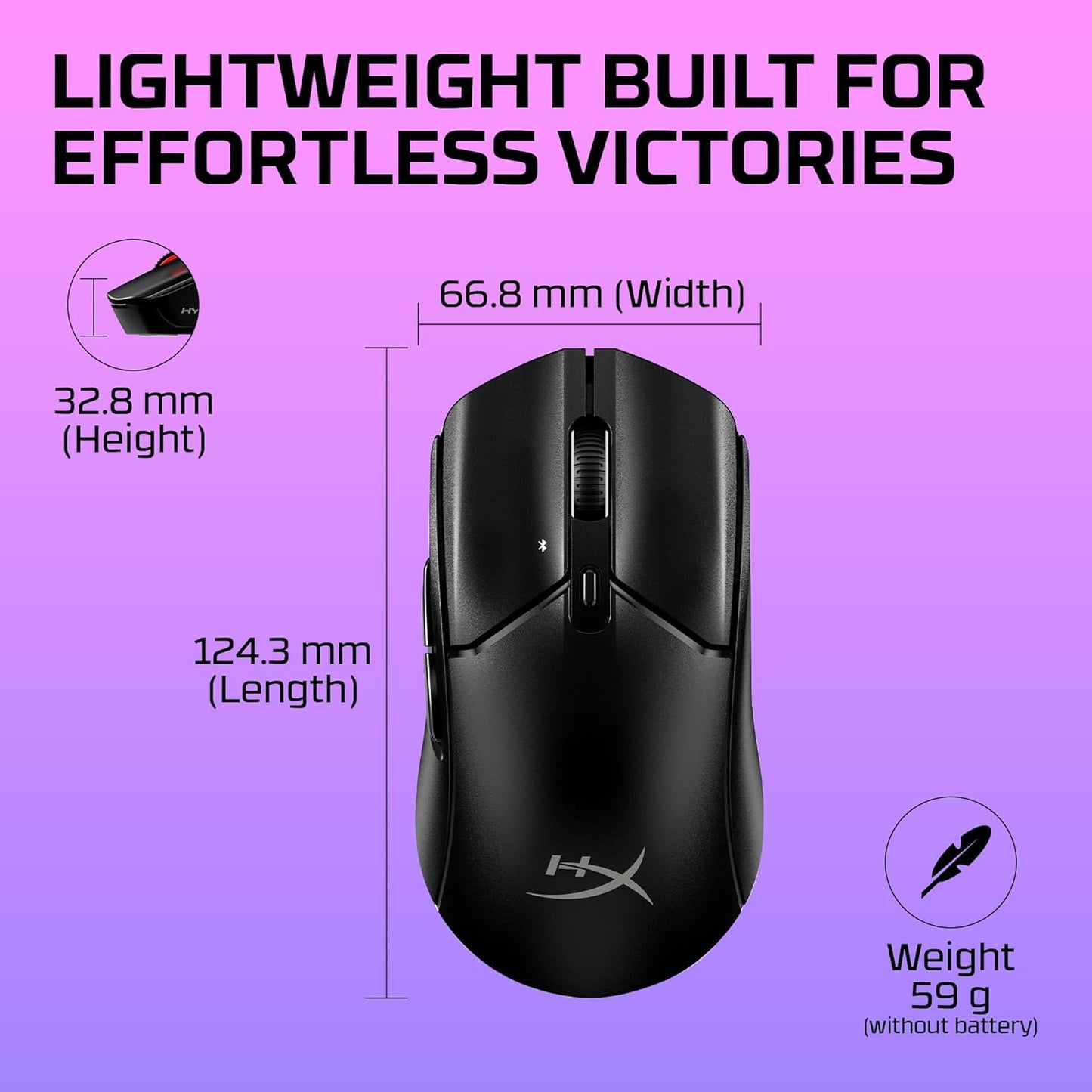 HyperX Mouse Black Lightweight, comfortable frame