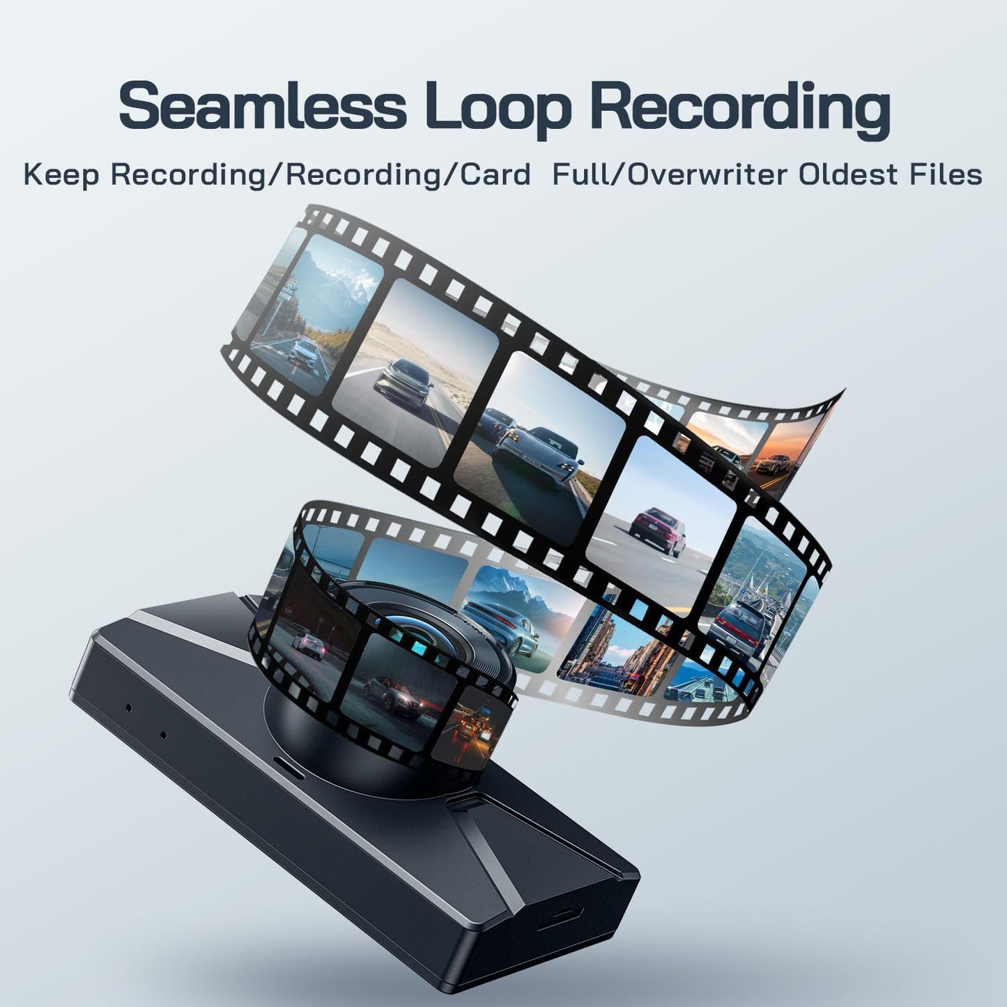 WOLFANG Dash Cam Car Front Rear 2.5K+1080P Car Camera, Ultra Night Vision, 170° Wide Angle, WDR 24 Hours Parking Mode, G-Sensor, Loop Recording, Indoor with 32GB SD Card