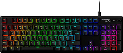 HyperX Alloy Origins PBT Mechanical Gaming Keyboard, PBT Keycaps, Keycaps, RGB, Mechanical Switches, Switches, Compact, Portable, Durable Aluminum Case, Adjustable Feet