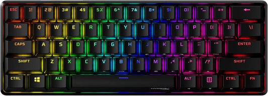HyperX Alloy Origins 60 – Mechanical Gaming Keyboard - Ultra Compact 60% Form Factor – HyperX Aqua Switch (Tactile) - Double shot PBT keycaps - RGB LED Backlit -Side Printed Secondary Functions
