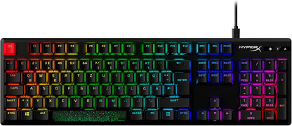 HyperX Alloy Origins PBT Mechanical Gaming Keyboard, PBT Keycaps, Keycaps, RGB, Mechanical Switches, Switches, Compact, Portable, Durable Aluminum Case, Adjustable Feet